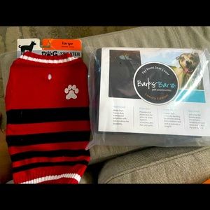 Pet seat cover and sweater bundle